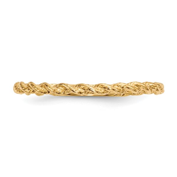 14k Polished Twisted Rope Ring - Image 3