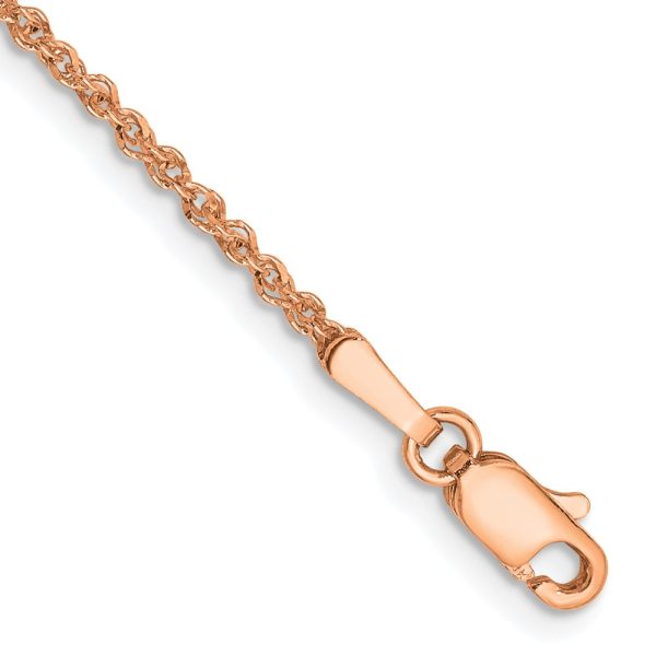 14K Rose Gold 1.7mm Ropa Chain Anklet