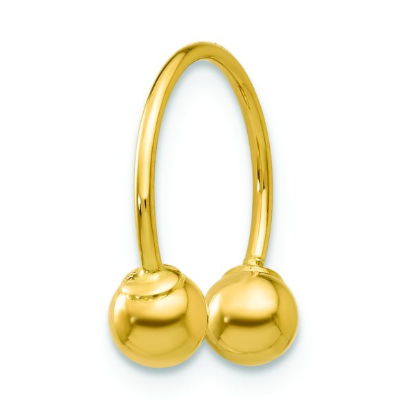 14k Madi K Single Beaded Half Hoop Screwback Earring - Image 2