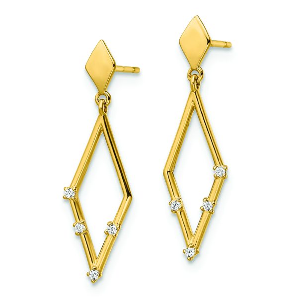 14k Madi K CZ Dangle Post Earrings - Image 2