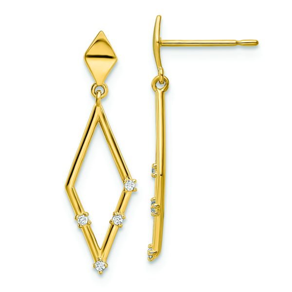 14k Madi K CZ Dangle Post Earrings