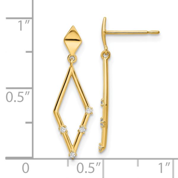 14k Madi K CZ Dangle Post Earrings - Image 3