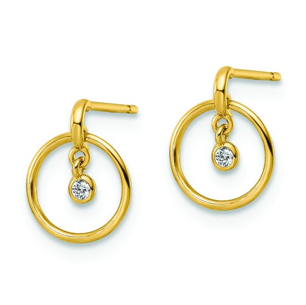 14K Madi K CZ Dangle Post Earrings - Image 2