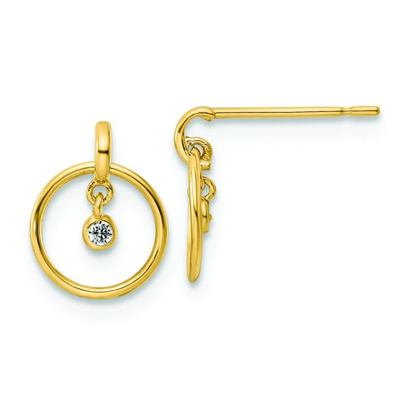 14K Madi K CZ Dangle Post Earrings