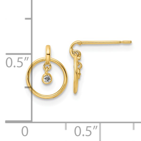 14K Madi K CZ Dangle Post Earrings - Image 3