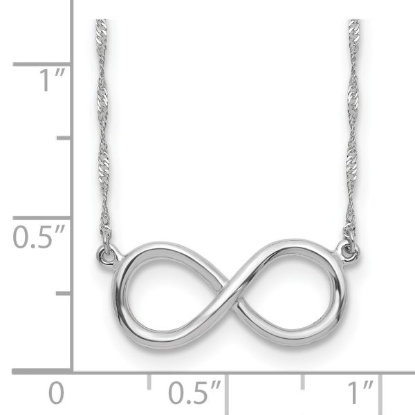 14K White Polished Infinity Necklace - Image 3