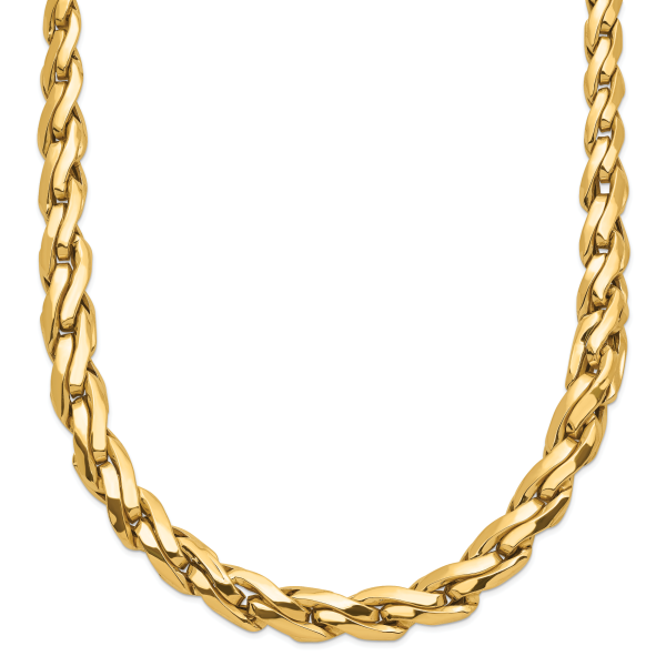 14k Polished Graduated Fancy Link 18in Necklace - Image 2