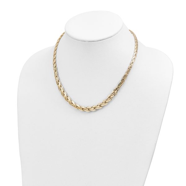 14k Polished Graduated Fancy Link 18in Necklace - Image 3