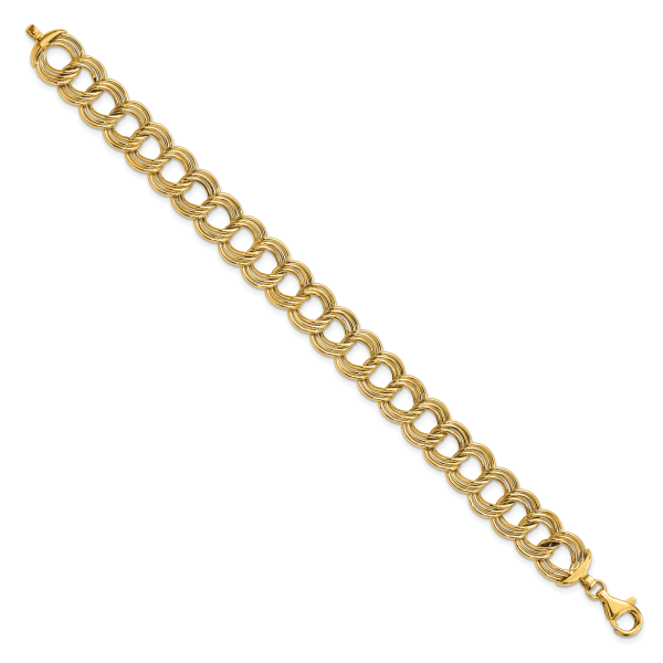 14K Polished Fancy Triple Link Bracelet - Image 2