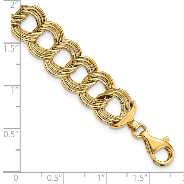 14K Polished Fancy Triple Link Bracelet - Image 3