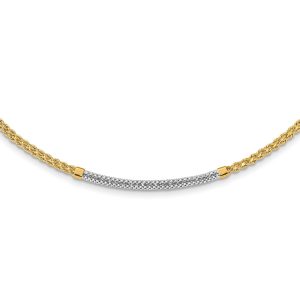 14K & White Rhodium D/C Twisted Fancy Necklace