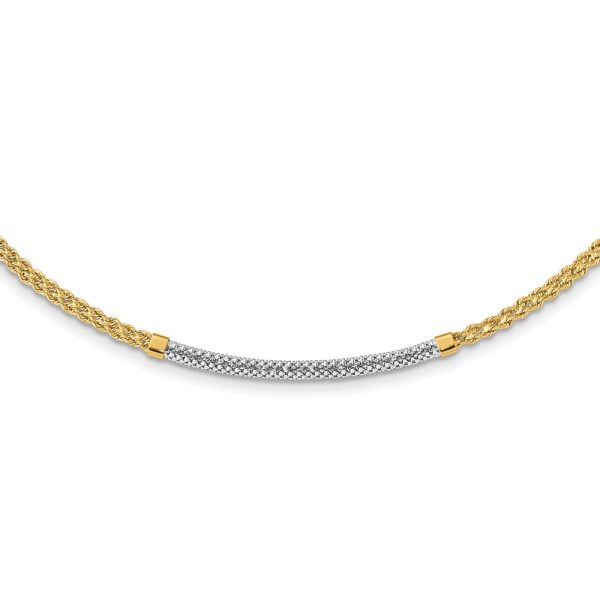14K & White Rhodium D/C Twisted Fancy Necklace