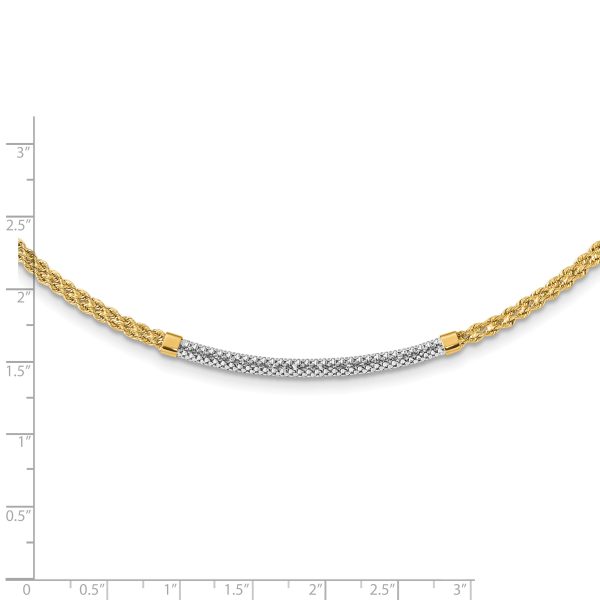 14K & White Rhodium D/C Twisted Fancy Necklace - Image 2