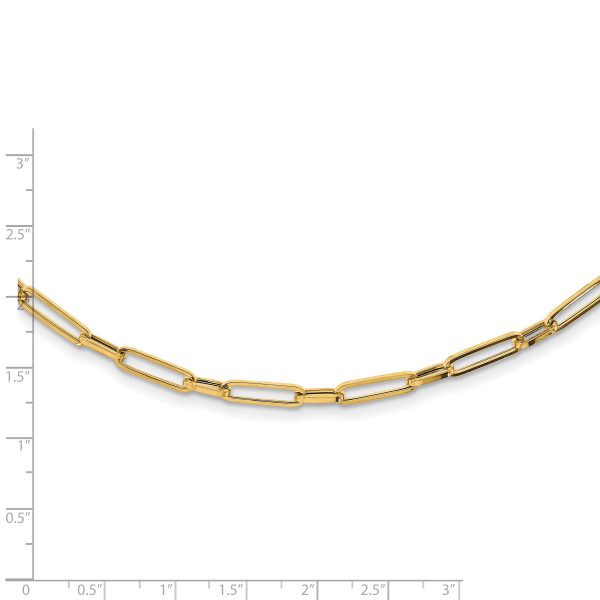 14K Polished Fancy Oval Link Necklace - Image 3