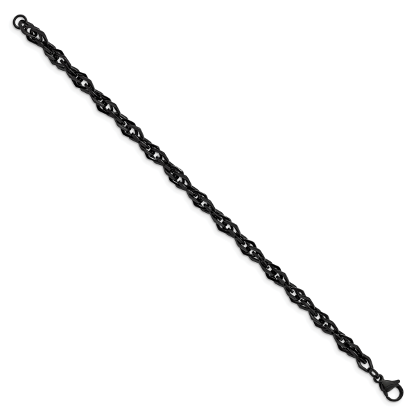 Stainless Steel Polished Black IP-plated 9in Bracelet - Image 3