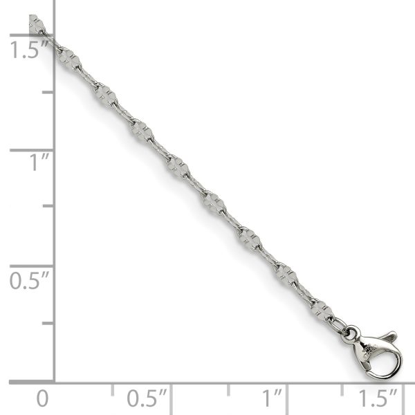Stainless Steel Polished Fancy Link Chain 9.5 inch Anklet - Image 3