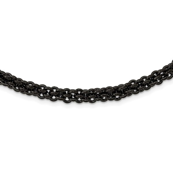 Stainless Steel Polished Black IP-plated 24in Necklace