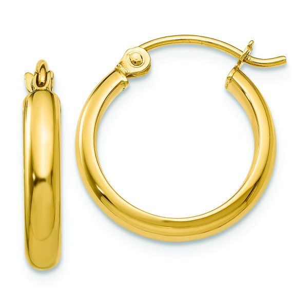 14k Round Tube Hoop Earrings