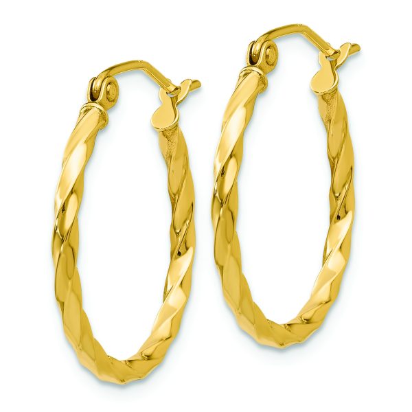 14k Twist Polished Hoop Earring - Image 2