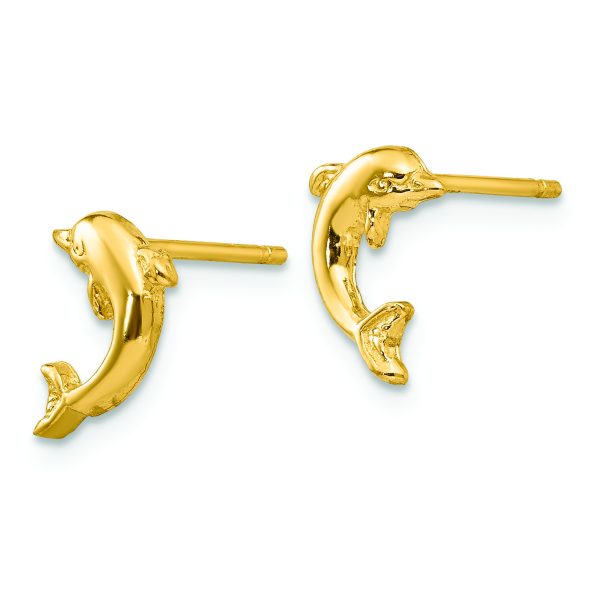 14k Dolphin Post Earrings - Image 2