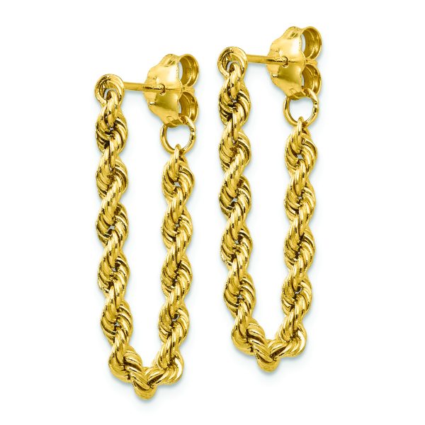 14K Hollow Rope Earrings - Image 2