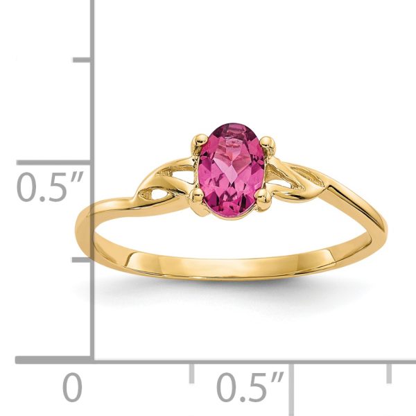 14k Pink Tourmaline Birthstone Ring - Image 2