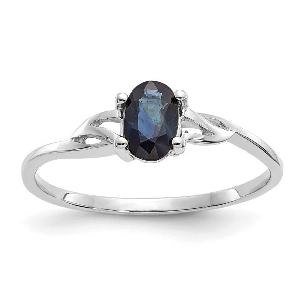 14k White Gold Sapphire Birthstone Ring