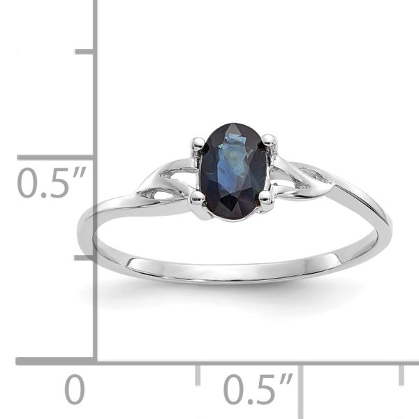 14k White Gold Sapphire Birthstone Ring - Image 2