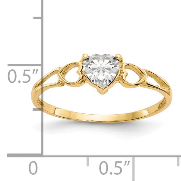 14k White Topaz Birthstone Ring - Image 2
