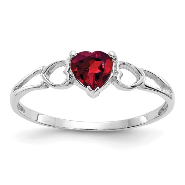 14k White Gold Rhodolite Garnet Birthstone Ring