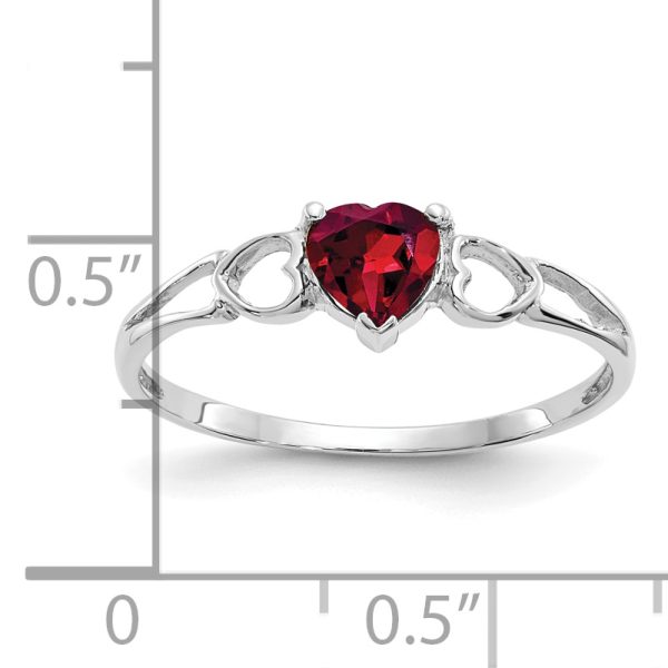 14k White Gold Rhodolite Garnet Birthstone Ring - Image 2