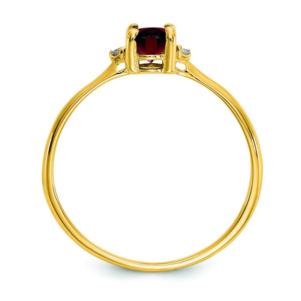 14k Diamond & Garnet Birthstone Ring - Image 2