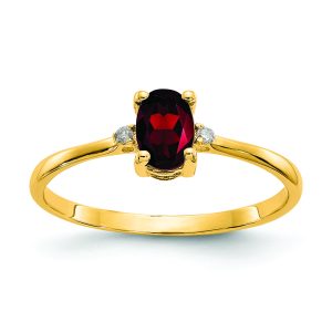 14k Diamond & Garnet Birthstone Ring