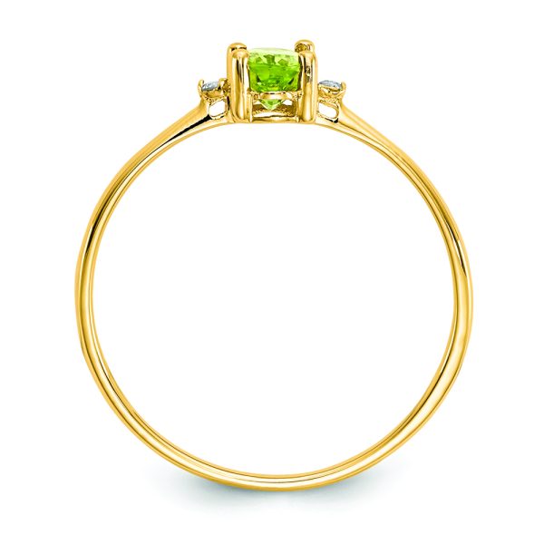 14k Diamond & Peridot Birthstone Ring - Image 2