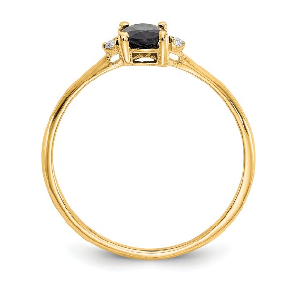 14k Diamond & Sapphire Birthstone Ring - Image 2