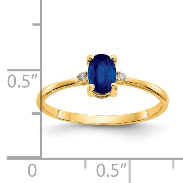 14k Diamond & Sapphire Birthstone Ring - Image 3