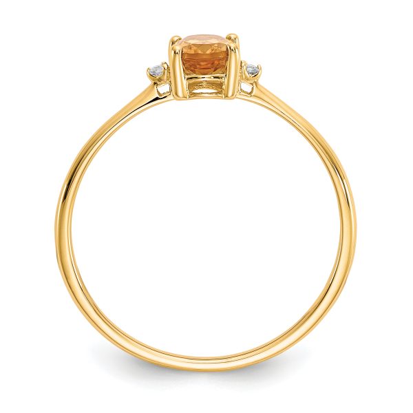 14k Diamond & Citrine Birthstone Ring - Image 2