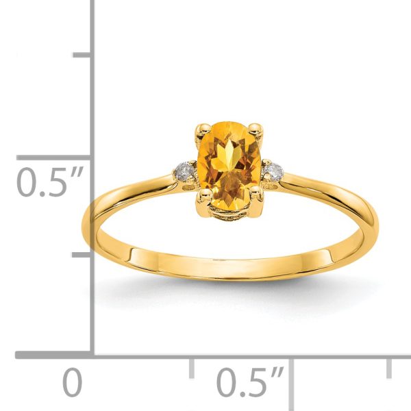 14k Diamond & Citrine Birthstone Ring - Image 3