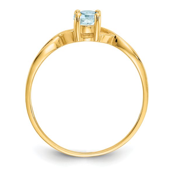 14k Aquamarine Birthstone Ring - Image 2
