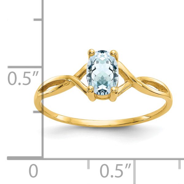 14k Aquamarine Birthstone Ring - Image 3