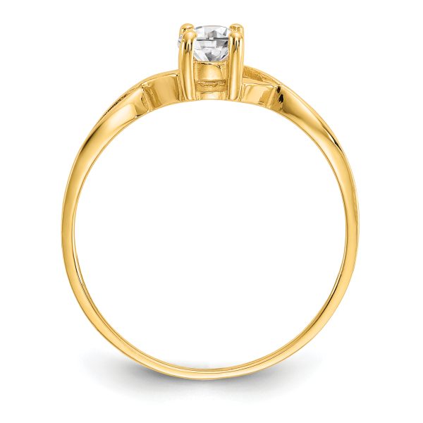 14k White Topaz Birthstone Ring - Image 2