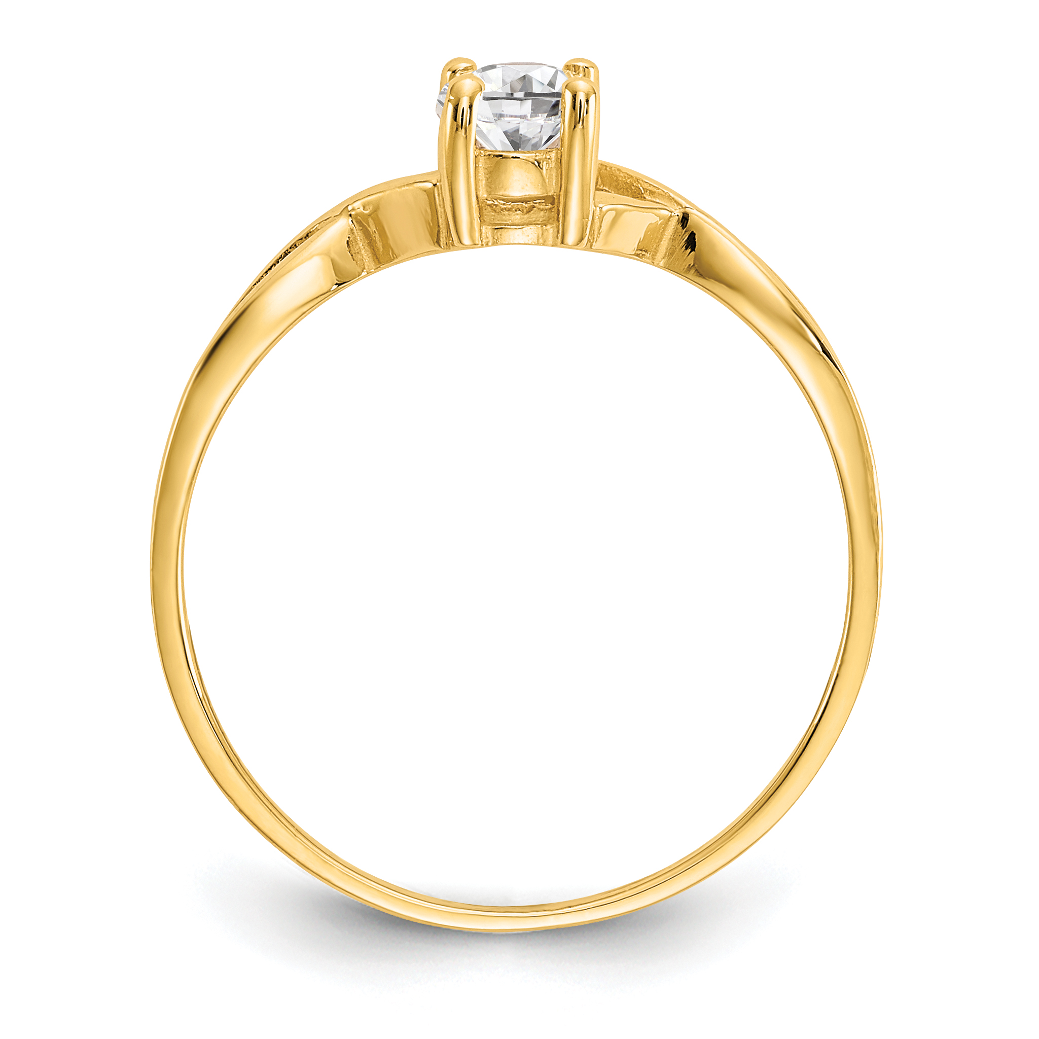14k White Topaz Birthstone Ring - Image 2