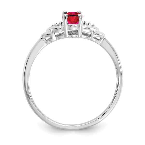 14k White Gold Ruby and Diamond Ring - Image 2