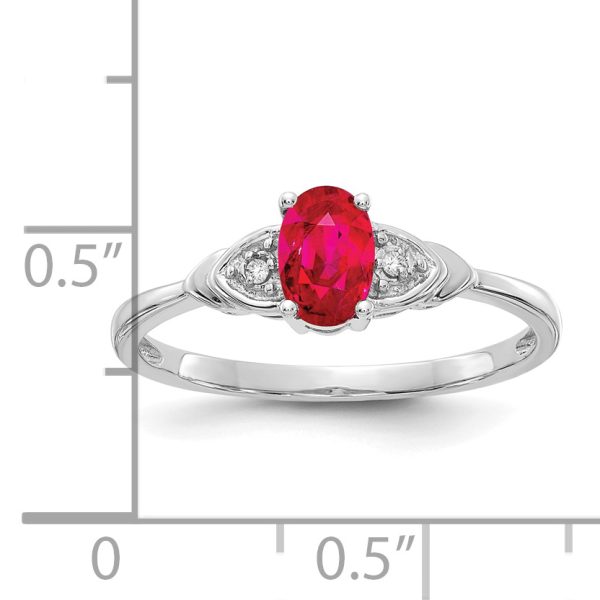 14k White Gold Ruby and Diamond Ring - Image 3