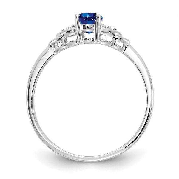 14k White Gold Sapphire and Diamond Ring - Image 2