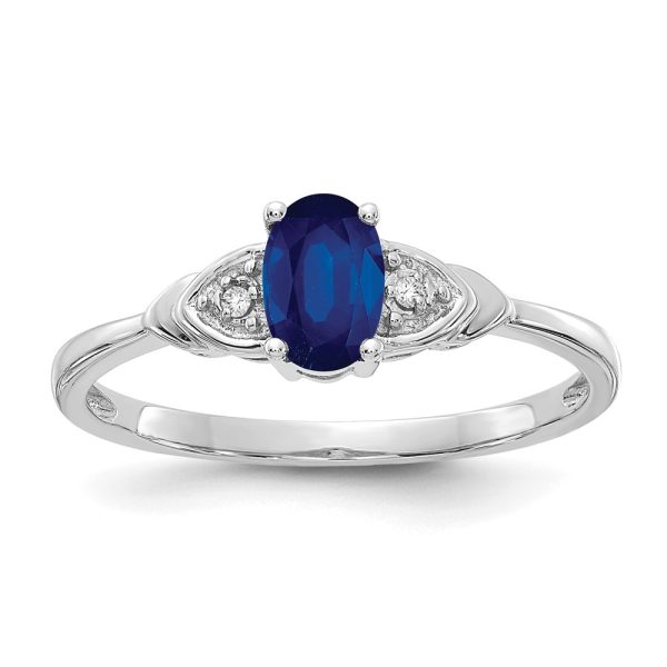 14k White Gold Sapphire and Diamond Ring