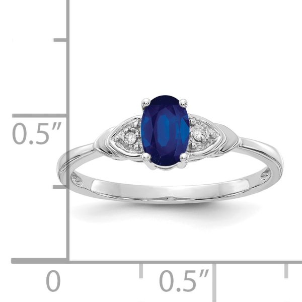 14k White Gold Sapphire and Diamond Ring - Image 3