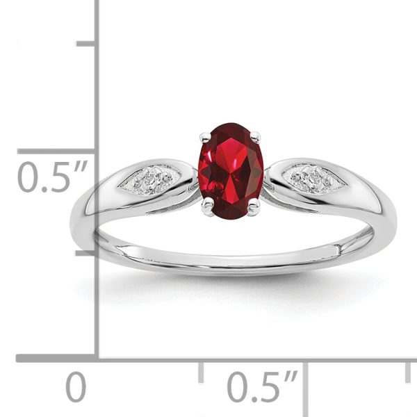 14k White Gold Garnet and Diamond Ring - Image 3