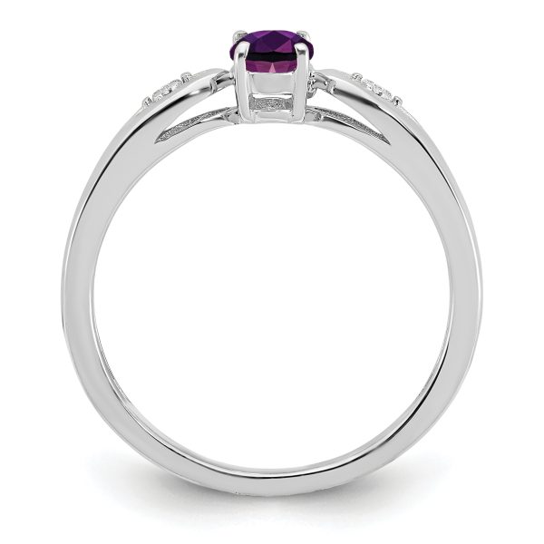 14k White Gold Amethyst and Diamond Ring - Image 2