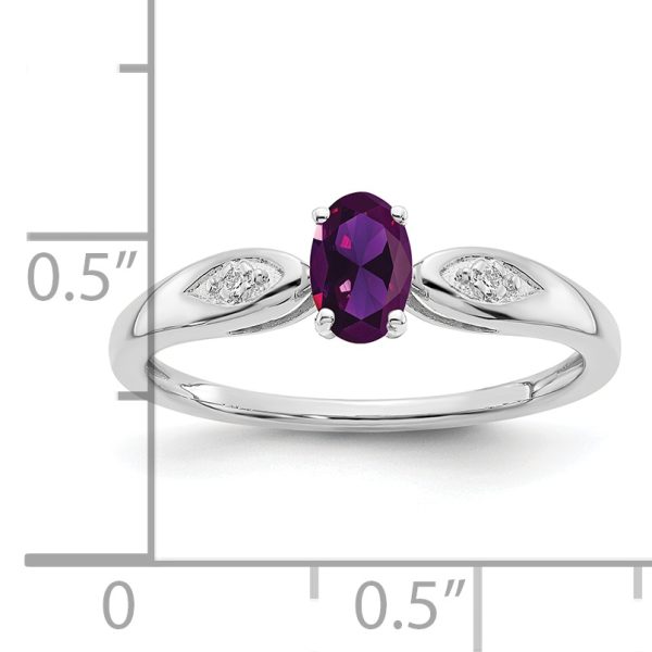 14k White Gold Amethyst and Diamond Ring - Image 3